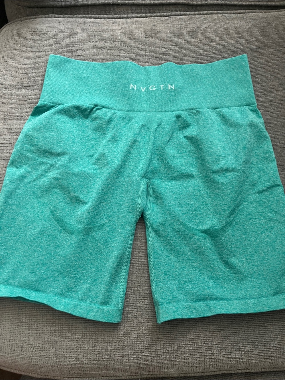 NVGTN Teal Stretch High-Rise Athletic Shorts